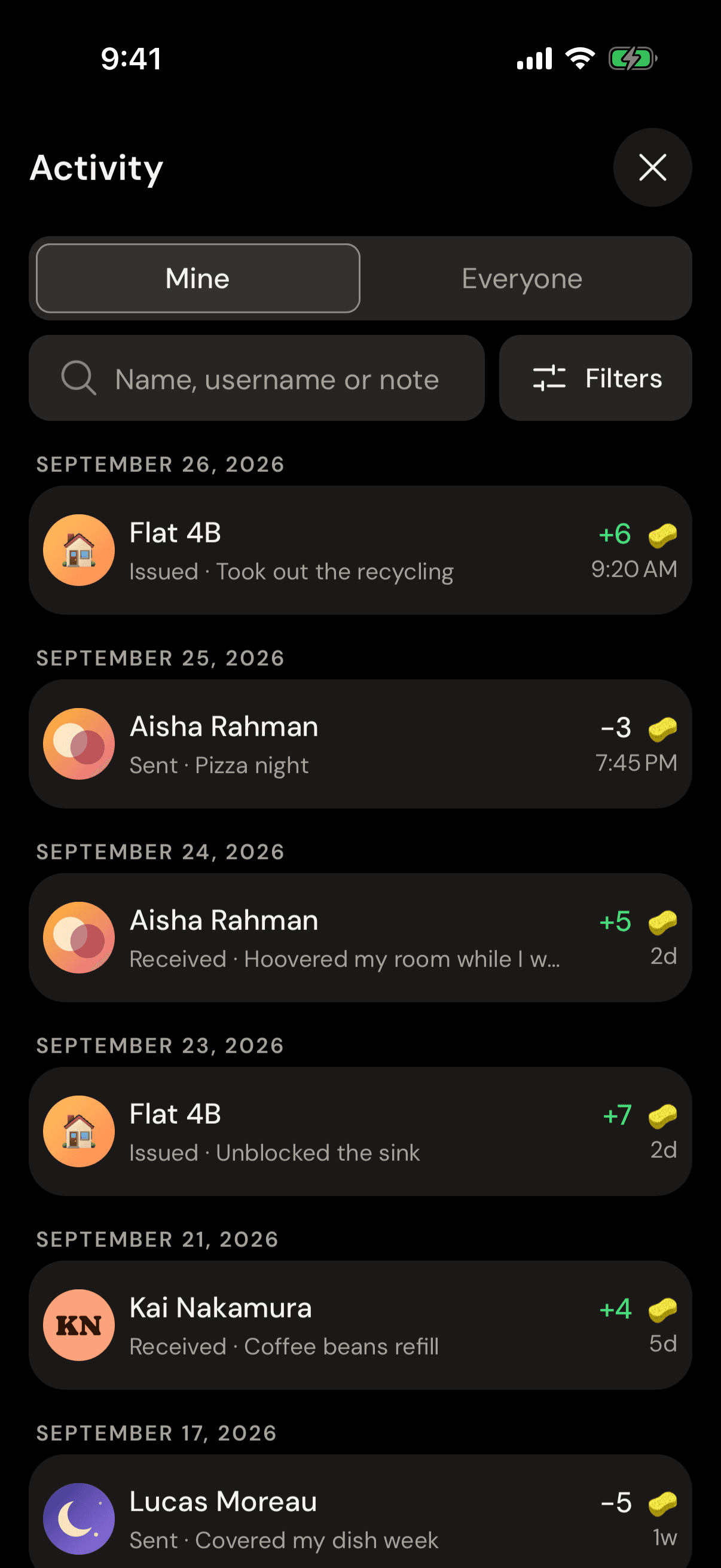 The iou activity feed